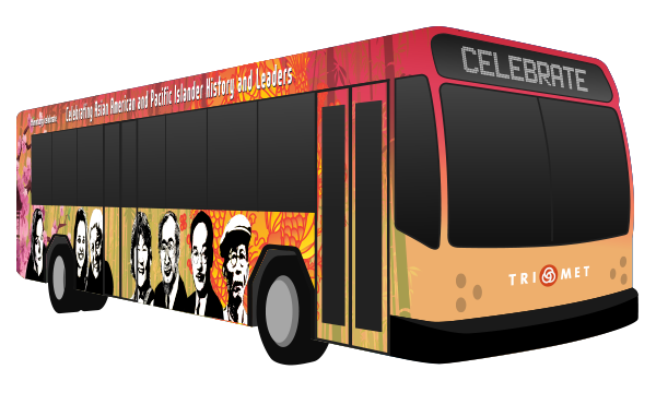 bus with artwork