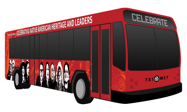 bus with artwork