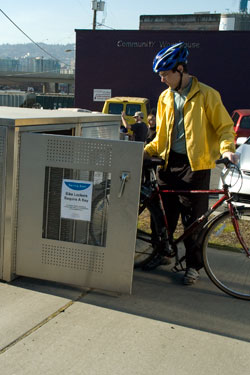 Photo of bike at bike locker