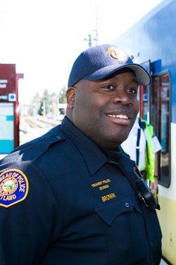 Photo of transit police officer at MAX station