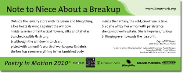 The poem as it appears on transit vehicles