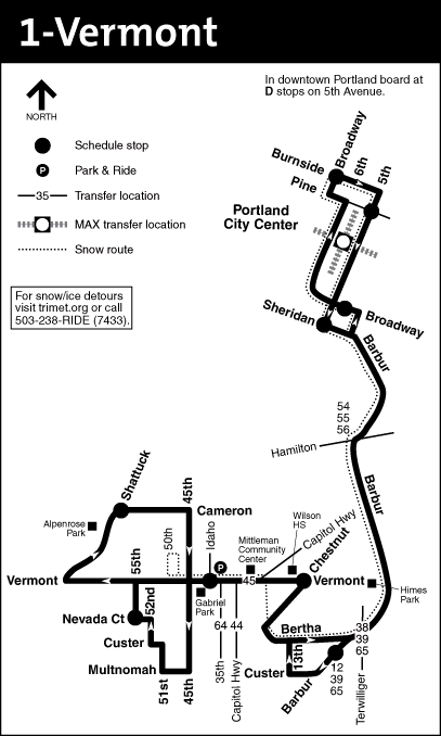 Bus Line 1 Route Map
