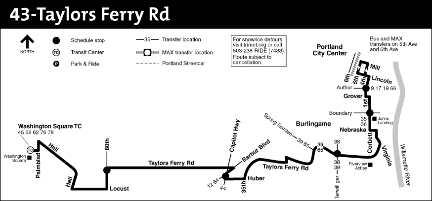 Bus Line 43 Route Map
