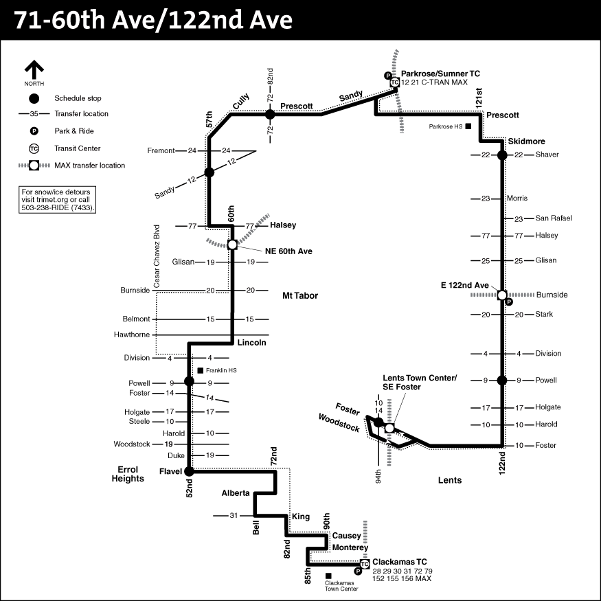 Bus Line 71 Route Map