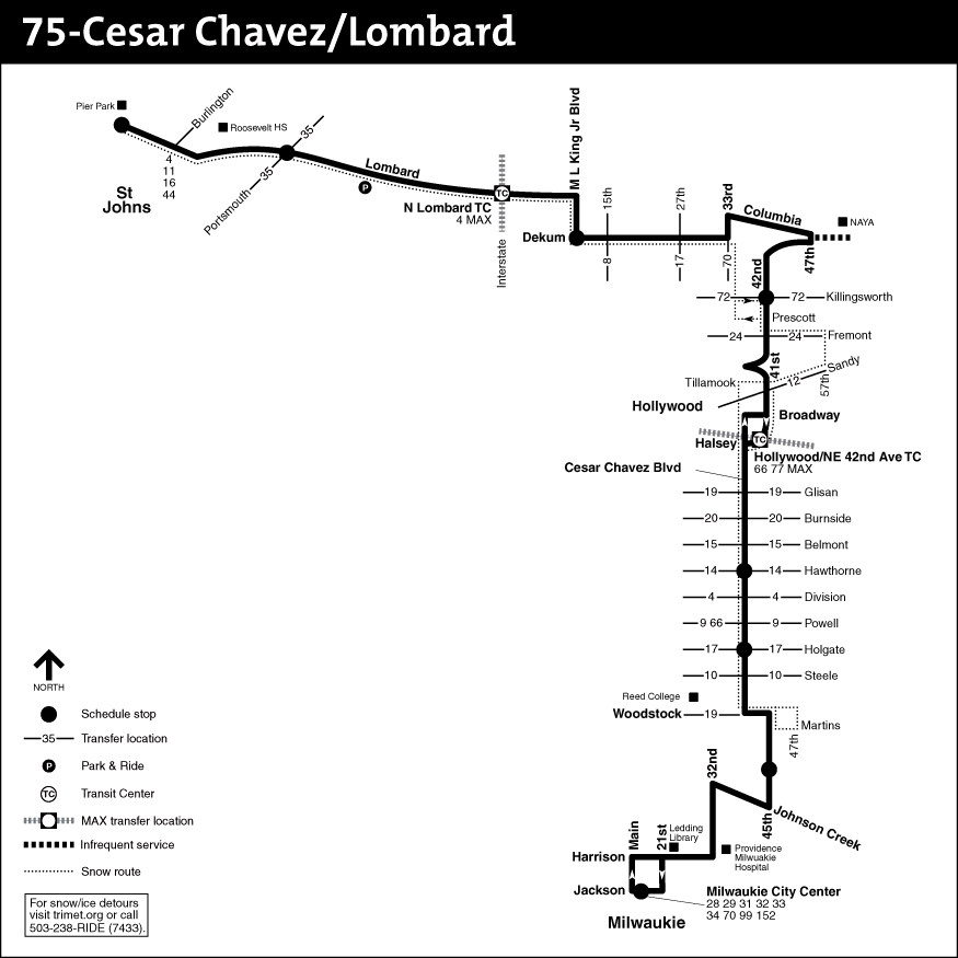 Bus Line 75 Route Map