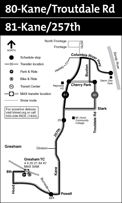 Bus Lines 80 and 81 Route Map