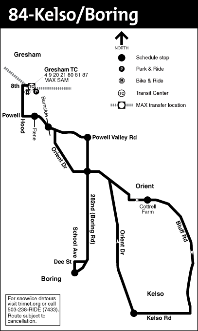 Bus Line 84 Route Map