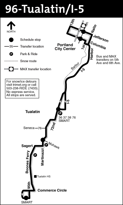 Bus Line 96 Route Map