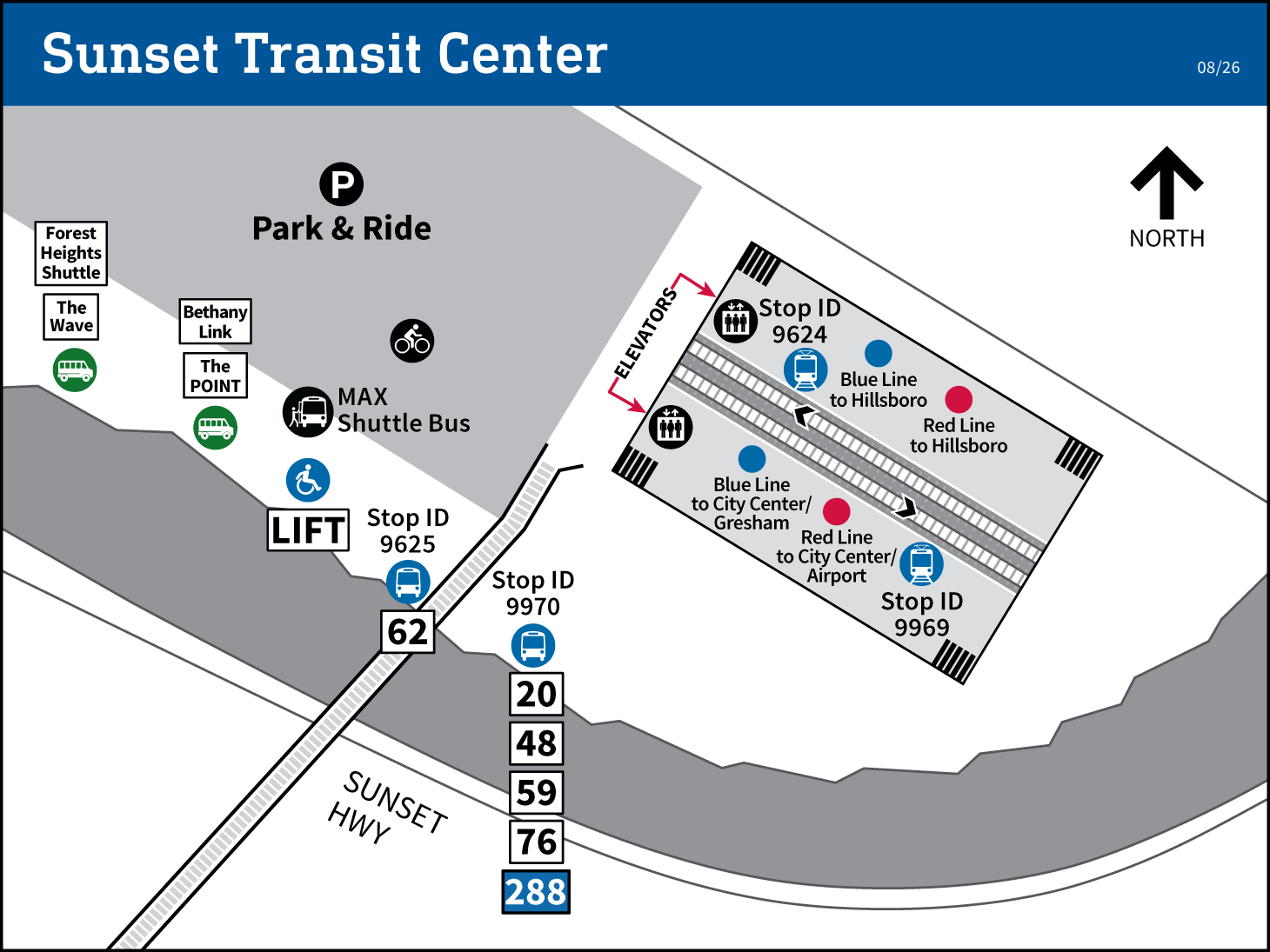 Map of Sunset Transit Center
