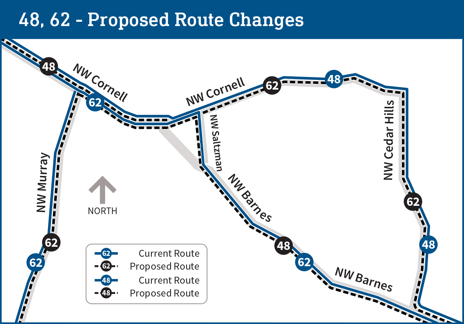Lines 48 and 62 route changes map