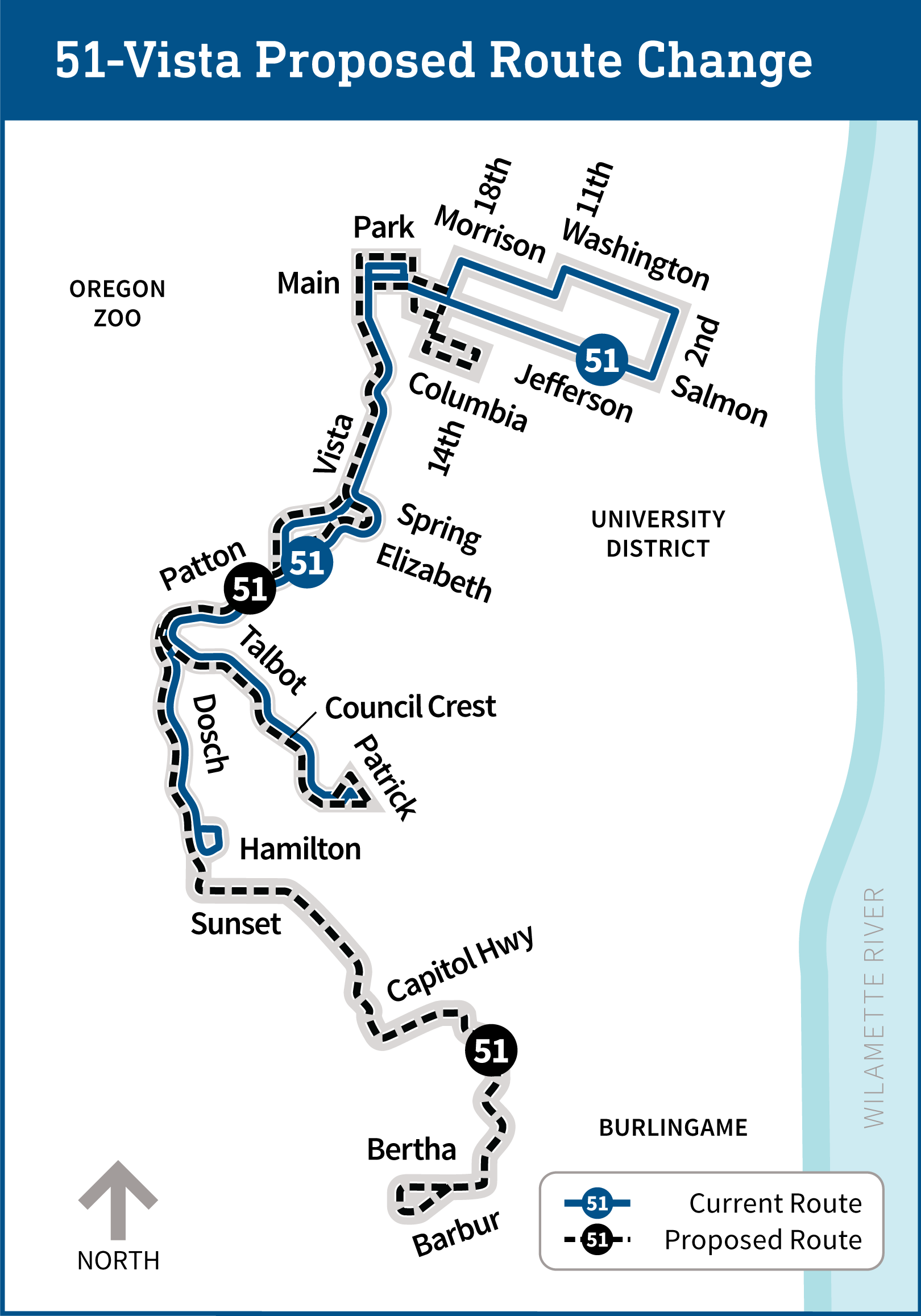 Line 51 route changes map