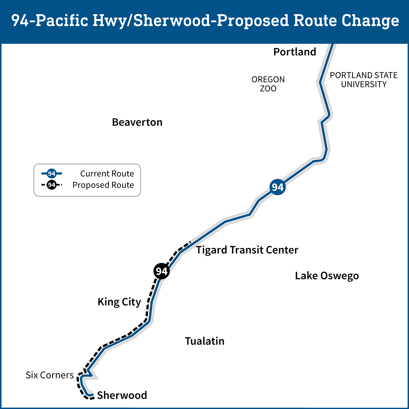 Line 94 route changes map