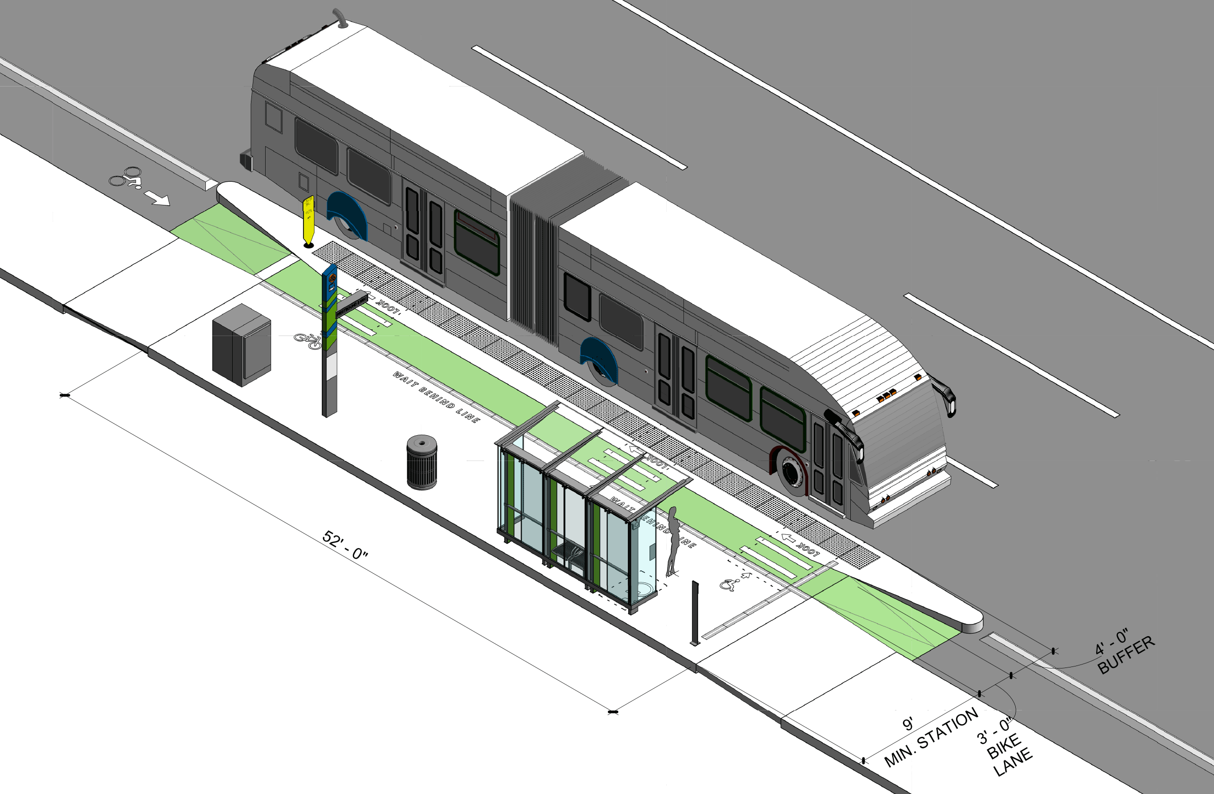 Shared Bycycle and Pedestrian station
