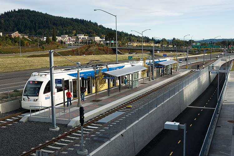MAX Green Line at the Clackamas Town Center station