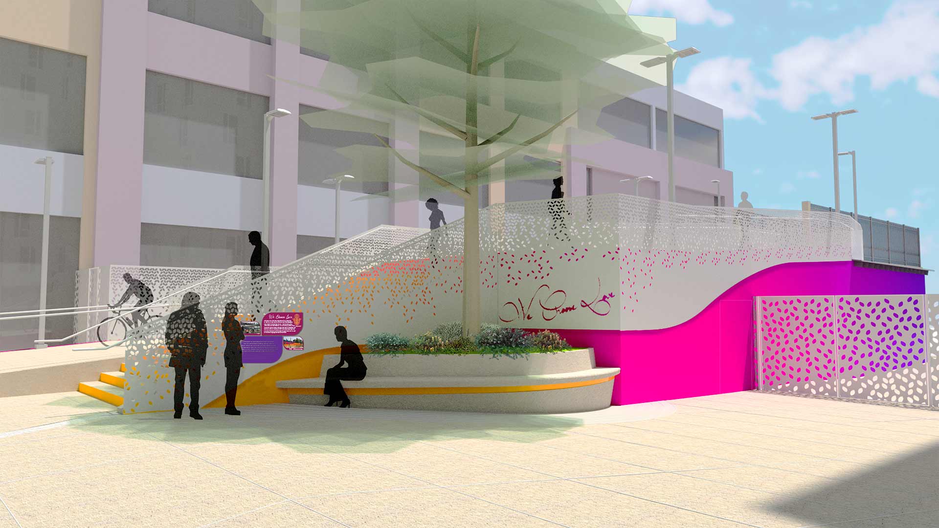 원근 렌더링 - 기념물 전경