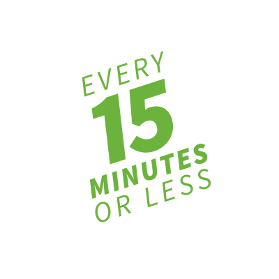Frequent Service - Every 15 minutes or less
