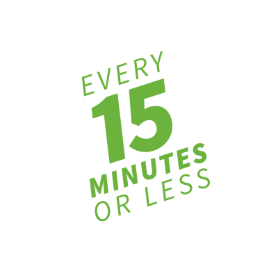 Servicio frecuente: cada 15 minutos o menos