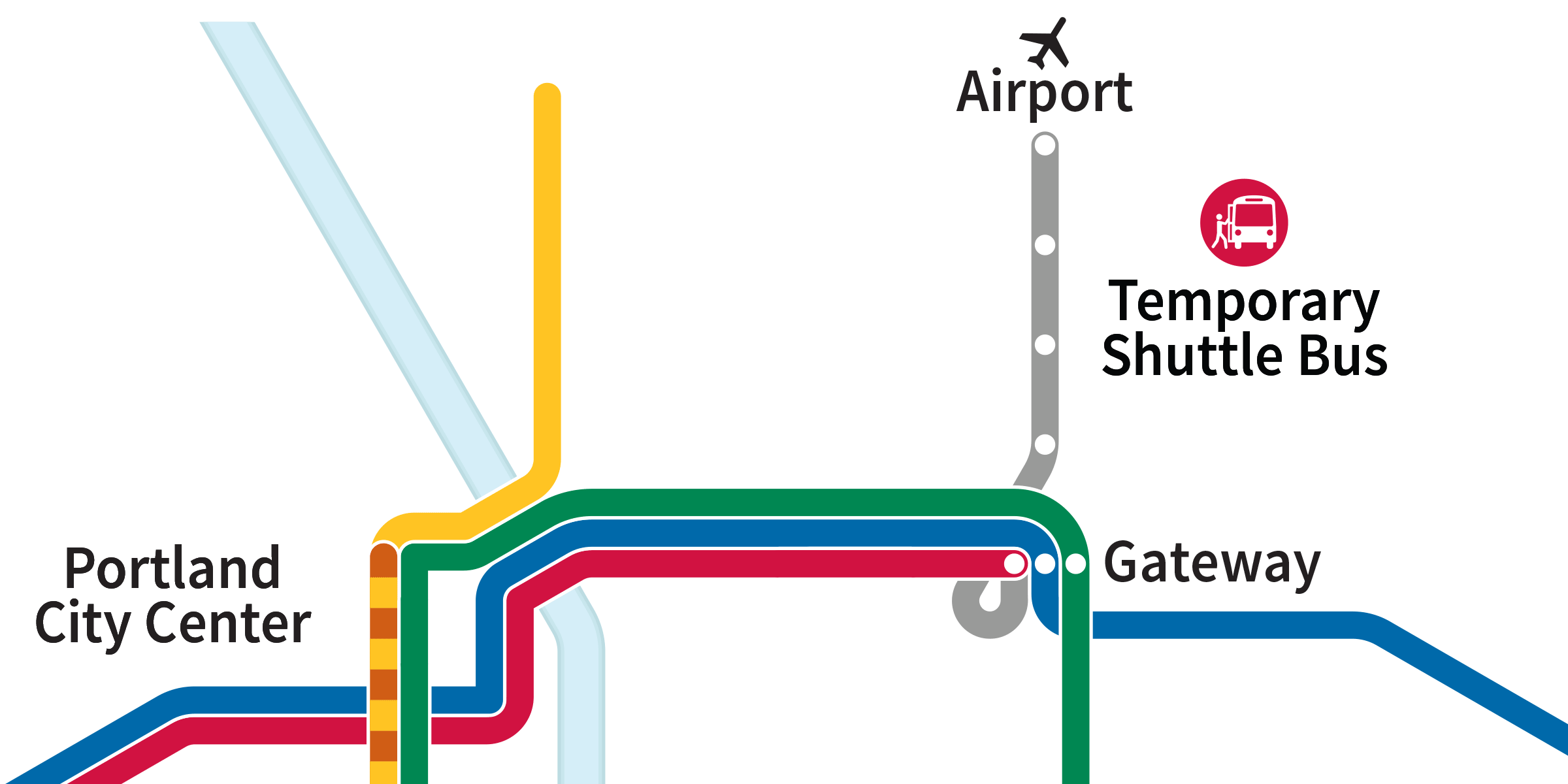 map showing the MAX Red Line disruption