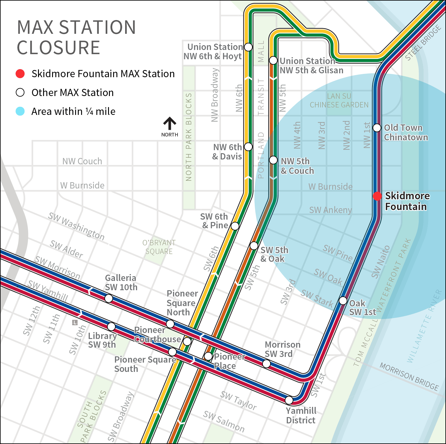 Proposed MAX Station Closure map