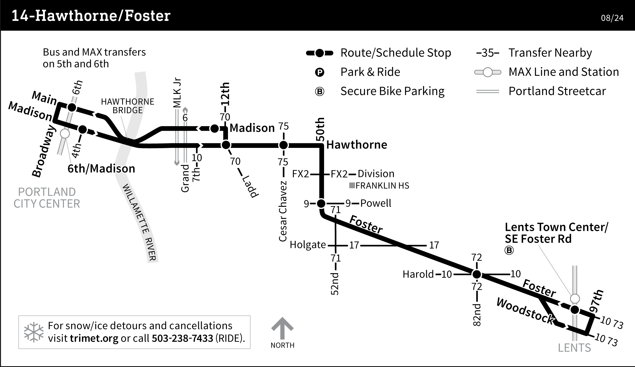 Trimet Trip Planner 14 Bus Schedule Hawthorne