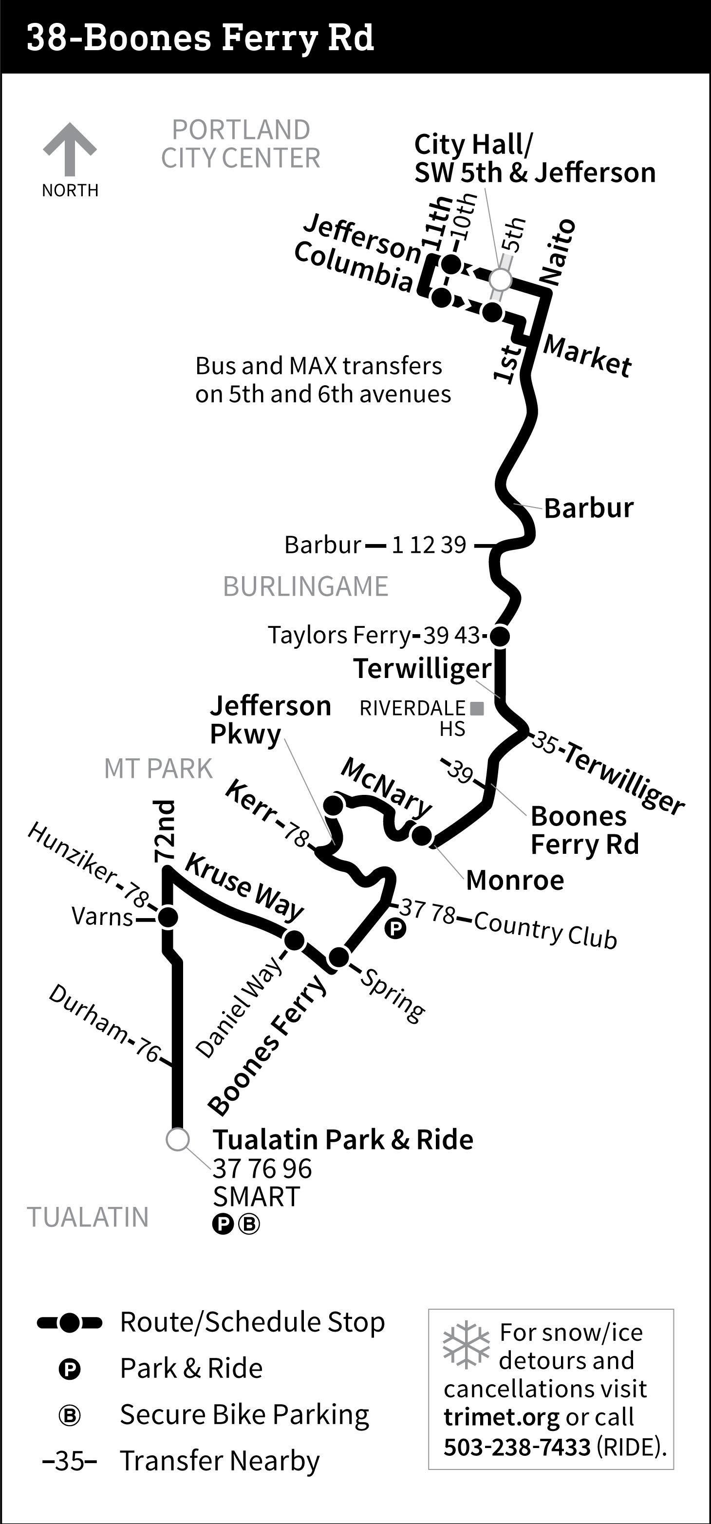 Trimet Trip Planner 38 Bus Schedule Boones Ferry Rd