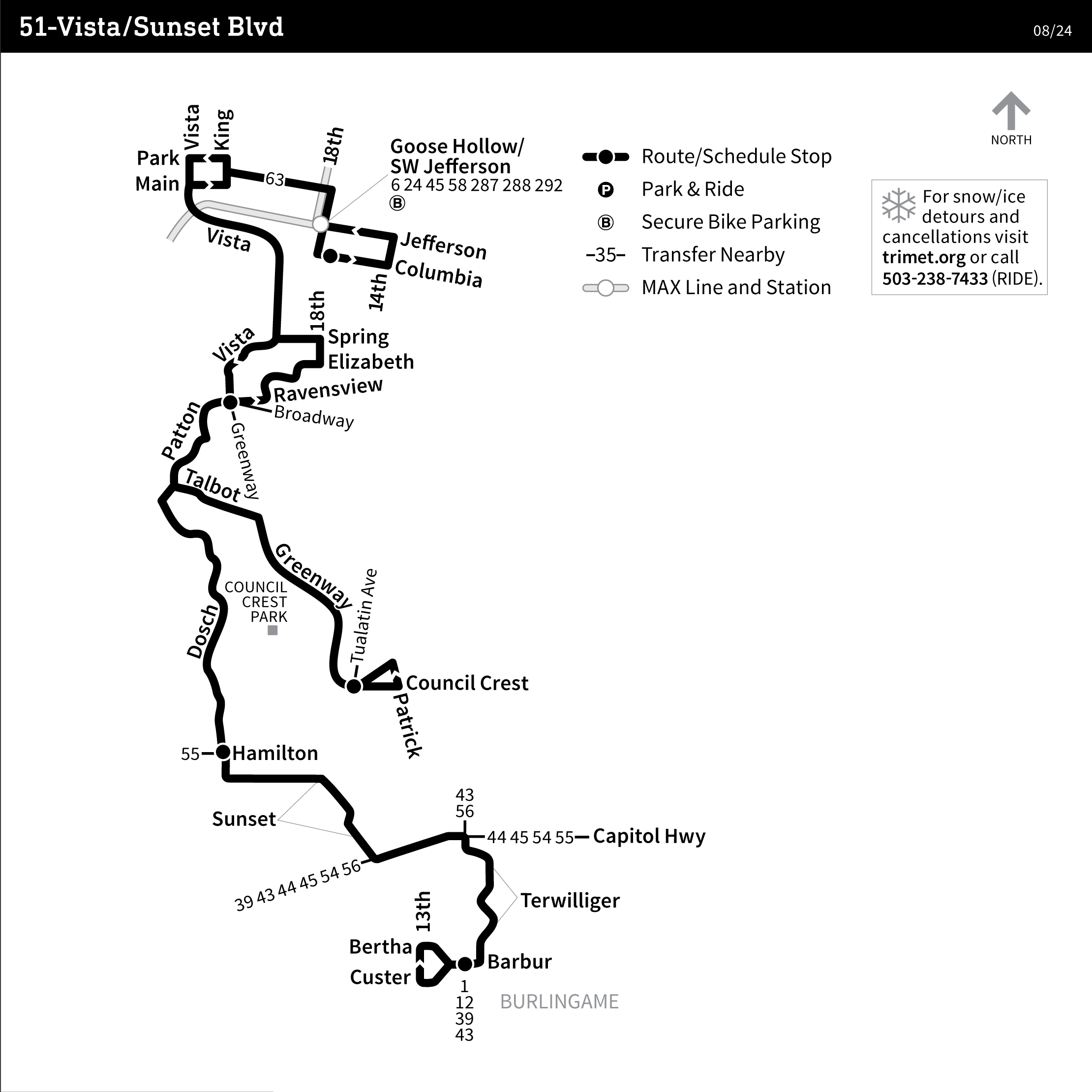 Bus 51 Route Map 51-Vista