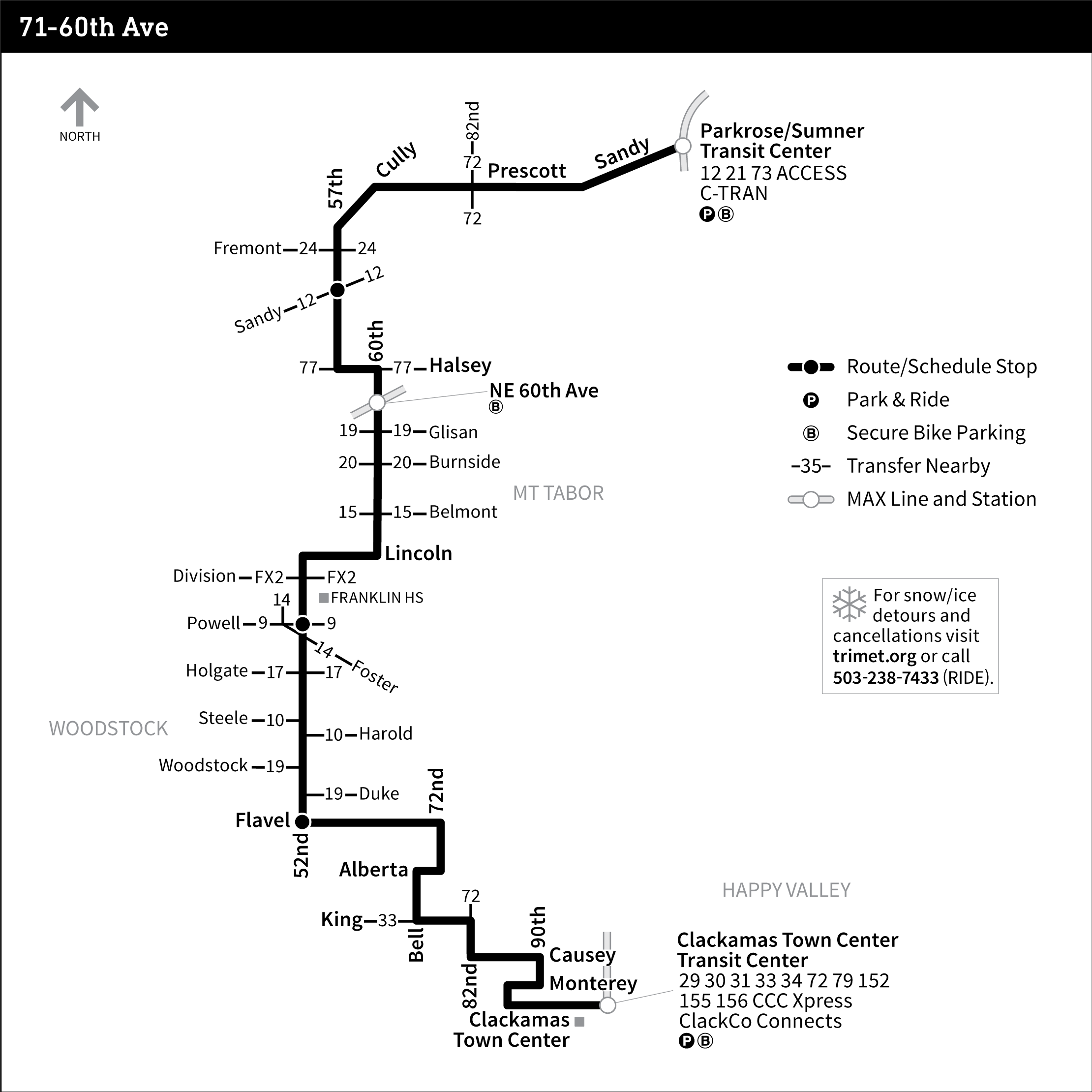 Bus Line 71 route map