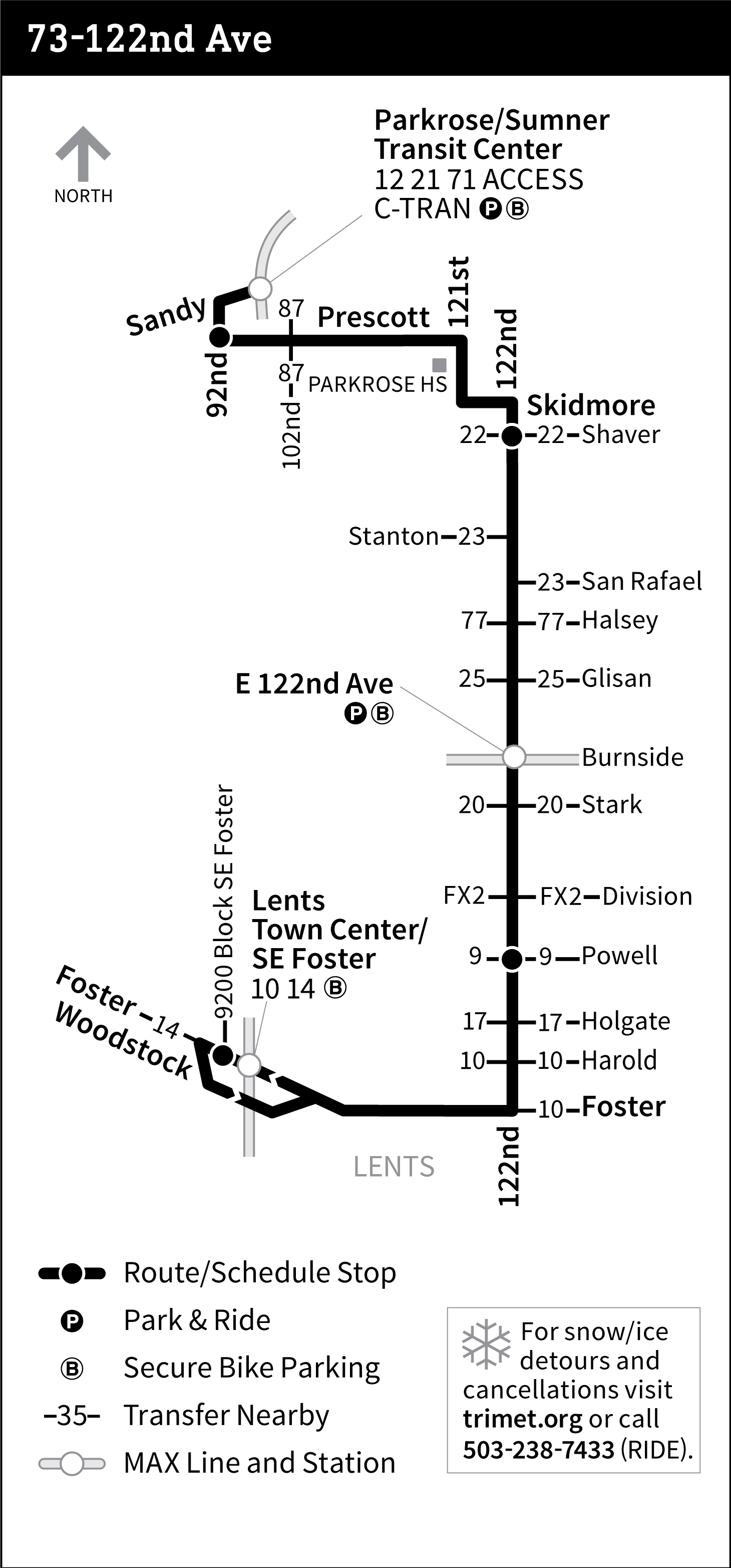 Bus Line 73 route map