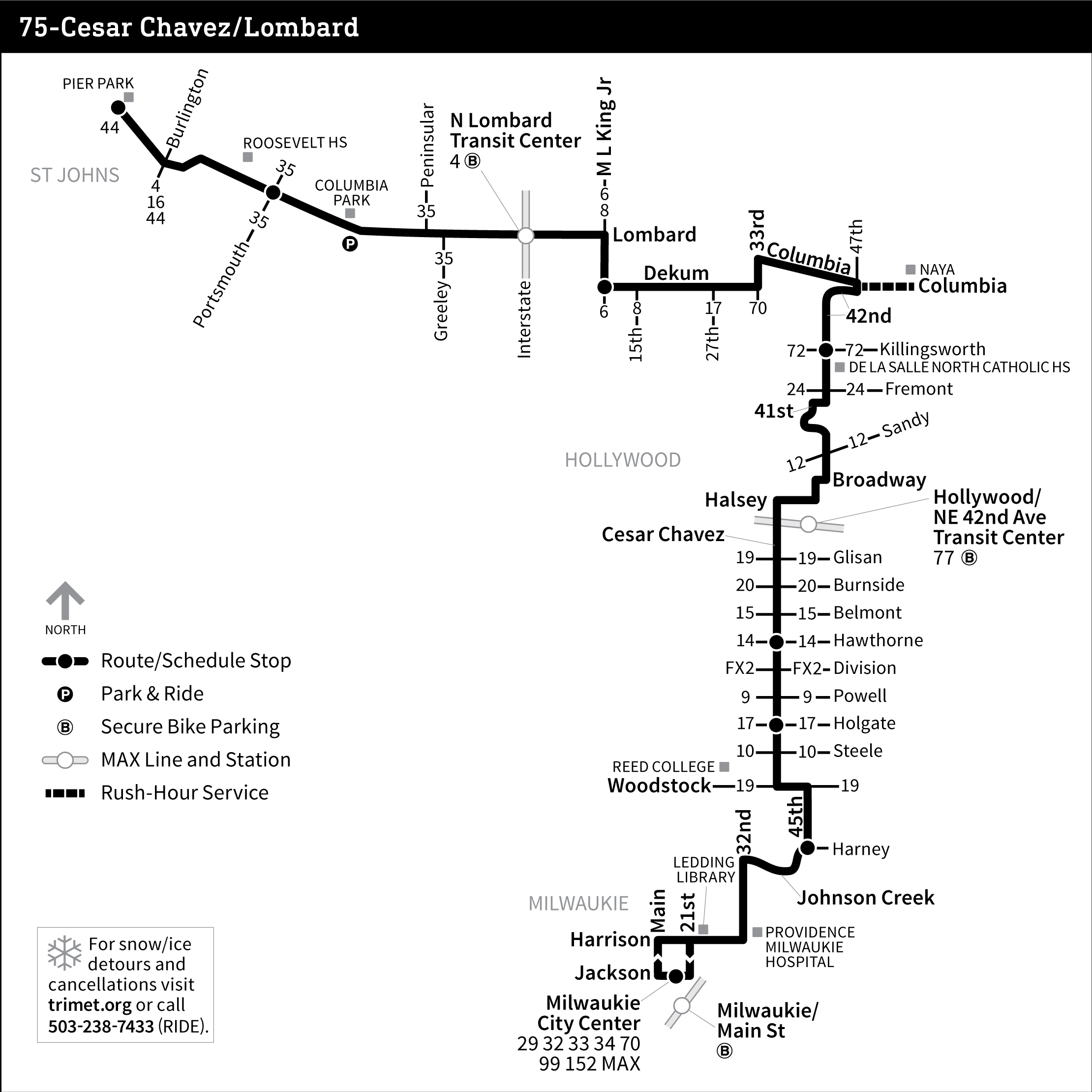 Bus Line 75 route map