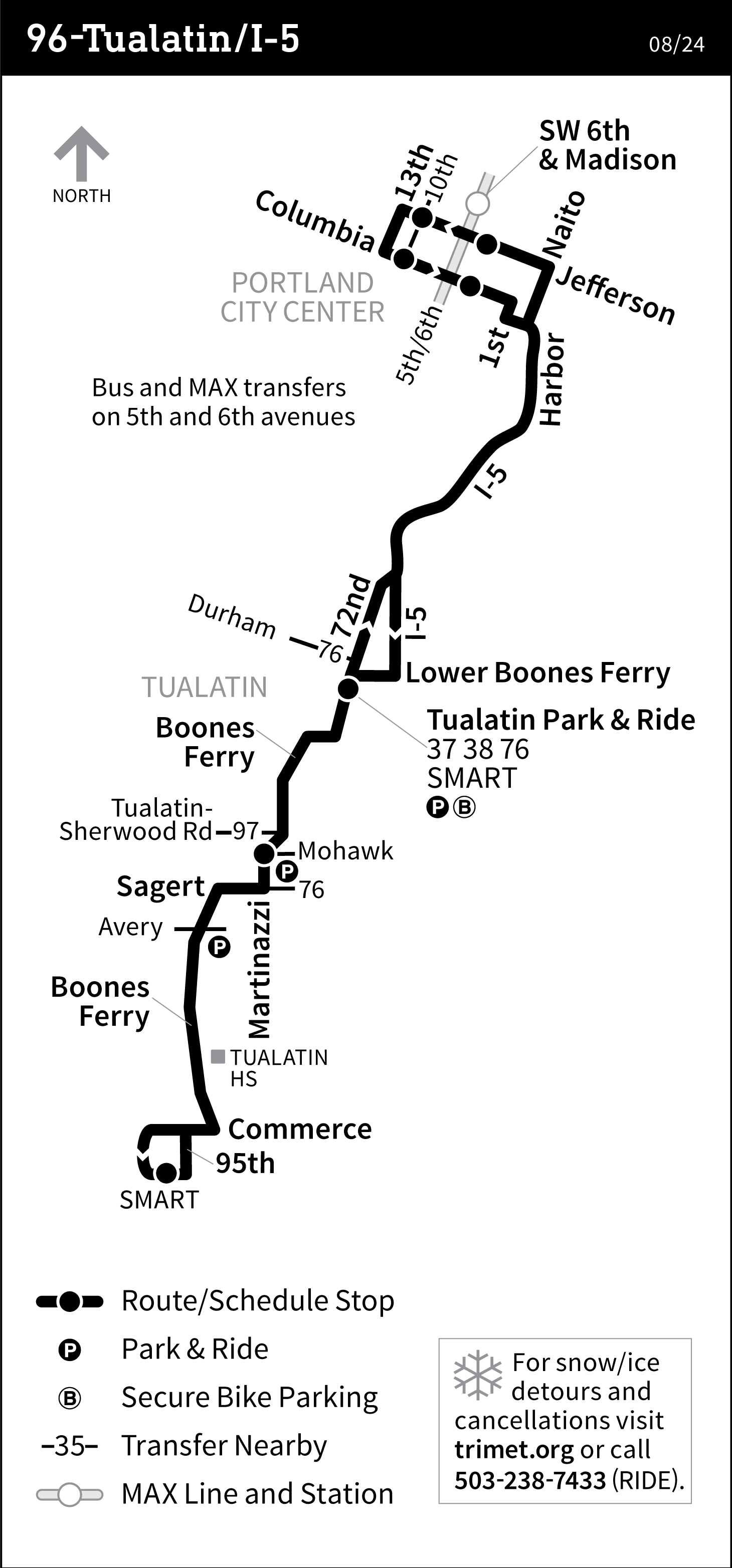 Trimet Trip Planner 96 Bus Schedule Tualatin I