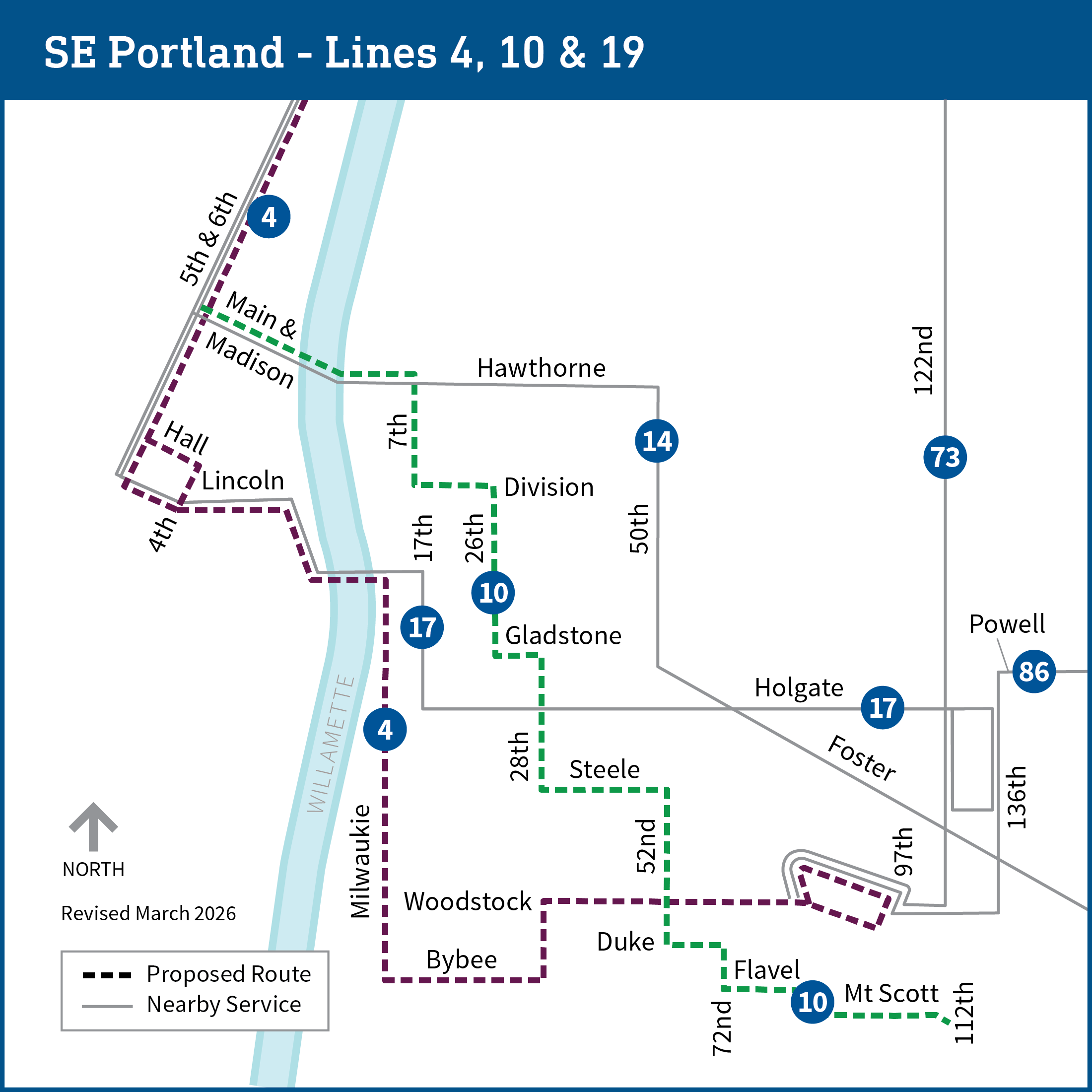 Portland Transit 57 Map.pdf Proposed 2026 Transit Service Changes