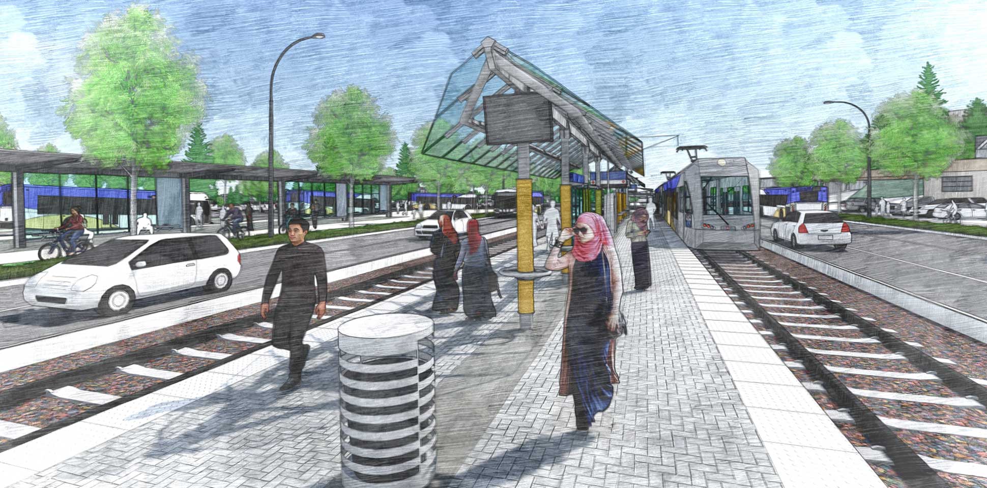 Barbur Transit Station rendering